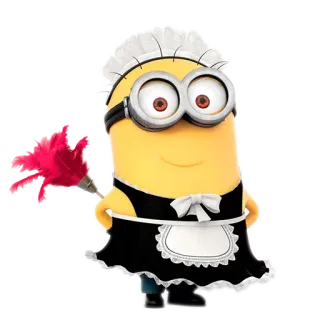 😃 Minion Despicable Me cartoon, maid, minion, cleaning, despicable me telegram sticker