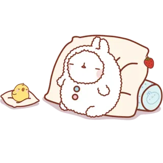 😴 cute, animal, sleepy, kawaii, bunny, pillow telegram sticker