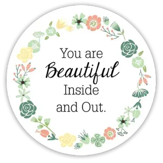 ⭐ You are Beautiful Inside and Out. beauty, floral, positive, encouragement telegram sticker