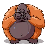 😭 orangutan, sedih, menangis, hewan, kera, tertekan whatsapp sticker