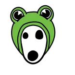 🐸 rana, cappello da rana, sorpreso, cartone animato, animale whatsapp sticker