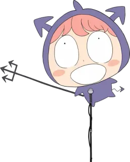 😈 Animé, Dessin animé, Diable, Mignon, Personnage, Art whatsapp sticker