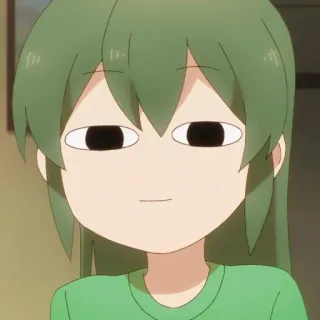 😐 Anime, Karakter, Ekspresi wajah, Rambut hijau, Sombong, Manga whatsapp sticker