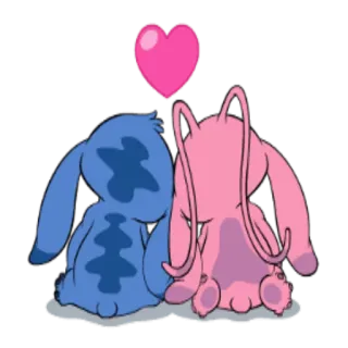 💑 Stitch Dessin animé, Amour, Couple, Animé, Mignon telegram sticker