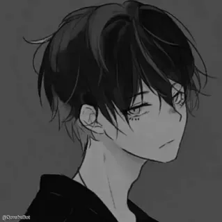 🗿 Anime, Manga, Garçon, Portrait, Illustration, Personnage whatsapp sticker