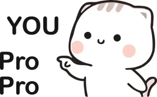 👍 YOU
Pro
Pro gatto, carino, che punta, cartone animato telegram sticker