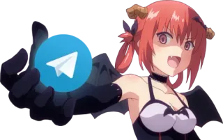 ✉️ Anime, Diable, Fille, Telegram, Ailes, Cornes telegram sticker