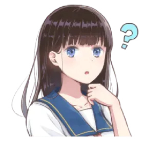 ❔ anime, girl, question mark, confused whatsapp sticker