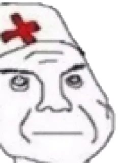 🤡 간호사, 의료, 얼굴, 밈 telegram sticker