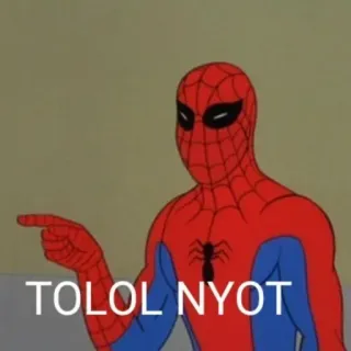 🕸 Spider-Man TOLOL NYOT spider-man, pointage, insulte, meme whatsapp sticker