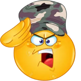 👮‍♂ Emoji, Militaire, Salut, Chapeau, Camouflage whatsapp sticker
