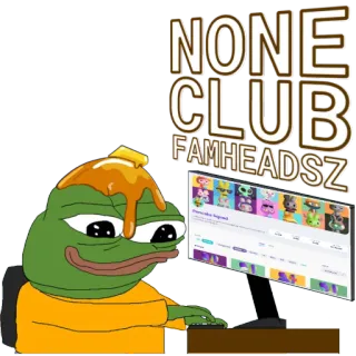 👩‍🦲 Pepe the Frog NONE CLUB
FAMHEADSZ มีม, อินเทอร์เน็ต, แพนเค้ก, เปเป้, กบ telegram sticker
