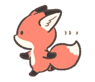 🏃‍♀️ ... キツネ, かわいい, 動物, 漫画, ステッカー telegram sticker