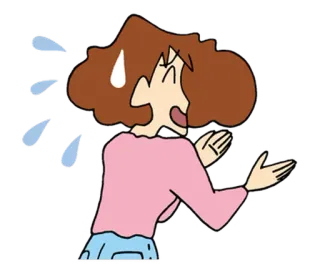 😅 anime, cartoon, sweat, stressed, worried, woman telegram sticker