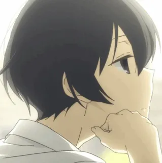🐾 动漫, 男孩, 青少年, 沉思的, 忧郁的 telegram sticker