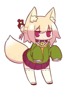 🦊 Anime, Chibi, Renard, Kawaii, Personnage, Mignon, Manga telegram sticker