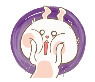 😱 dessin animé, lapin, choc, peur, expression whatsapp sticker