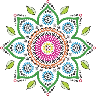 🎨 マンダラ, 花, パターン, 幾何学的, 装飾, オーナメント, カラフル telegram sticker