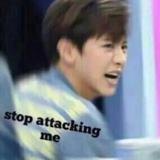 😢 stop attacking me meme, funny, emotional, kpop telegram sticker