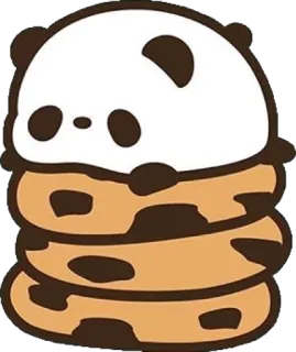 🍪 panda, animal, cookies, dessert, food, cute, sweet, kawaii telegram sticker