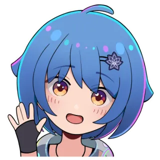 👋 Anime, Lindo, Chica, Saludando, Dibujos animados, Personaje whatsapp sticker