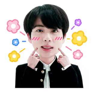 😊 personne, asiatique, portrait, fleurs, mignon, kpop, chanteur telegram sticker