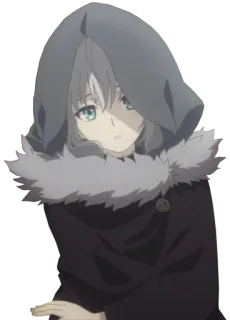 🤔 Аниме, Персонаж, Капюшон, Девушка telegram sticker