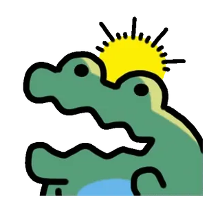 ⭐ crocodile, animal, reptile, dessin animé telegram sticker