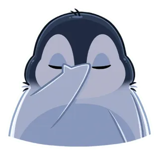 🤦 Pinguin, niedlich, Tier, Cartoon, verschlafen, Schlaf, müde telegram sticker