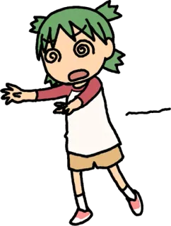 😵 Anime, Tonto, Desenho animado, Personagem, Cabelo verde telegram sticker