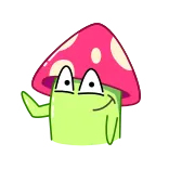 👋 champignon, dessin animé, mycète, plante, mignon, autocollant whatsapp sticker