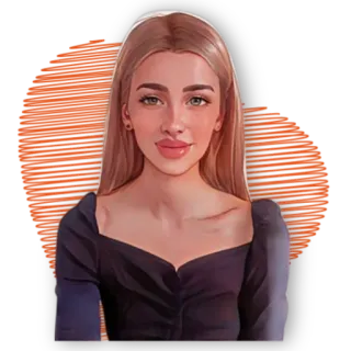 ♥️ женщина, портрет, девушка, мультфильм, стикер, женский, цифровое искусство telegram sticker