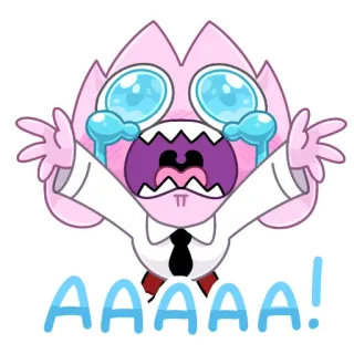 😭 AAAAA! crying, expression, fear, cartoon, panic, stress telegram sticker