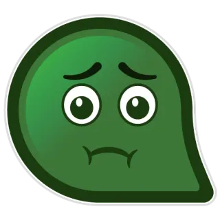 🤢 Emoji, Sedih, Kecewa, Kesal, Emotikon, Hijau telegram sticker
