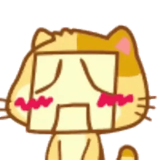 😔 кот, животное, милый, эмодзи, стикер telegram sticker