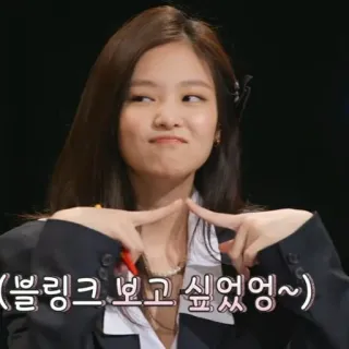 🥟 (블링크 보고 싶었엉~) kpop, jennie, blackpink, cantora whatsapp sticker