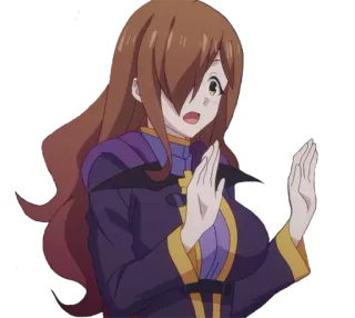 🤚 Wiz Konosuba 动漫, 棕色头发, 女性, 为美好的世界献上祝福！, 维兹 telegram sticker