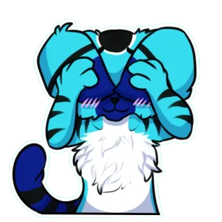 🙈 Furry, Animal, Dibujos animados, Avergonzado, Lindo, Personaje telegram sticker