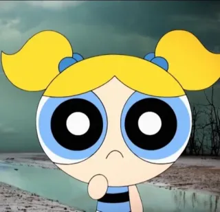 🤔 Bubbles The Powerpuff Girls Desenho animado, Bolhas, As Meninas Superpoderosas, Personagem, Fofo telegram sticker