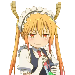 😏 Tohru Miss Kobayashi's Dragon Maid Tohru, Anime, Dragon, Maid, Miss Kobayashi's Dragon Maid, Dessin animé whatsapp sticker