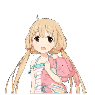 😁 anime, chica, linda, kawaii, dibujo animado, personaje, muñeca whatsapp sticker