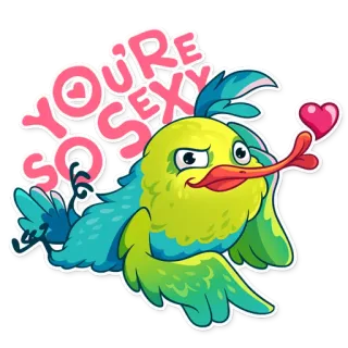 😍 YOU'RE SO SEXY vogel, sexy, schattig, hart, liefde, cartoon telegram sticker