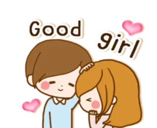 👩‍❤️‍👨 Good Girl нежный, милый, пара, отношения, сердечки telegram sticker