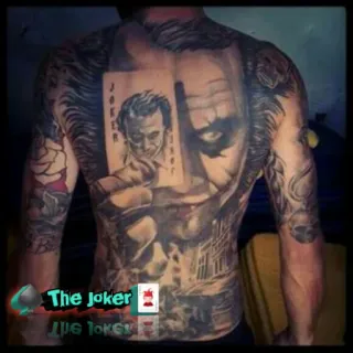 🙋‍♂ The Joker Tatouage, Joker, DC Comics, Super-vilain, Carte à jouer telegram sticker