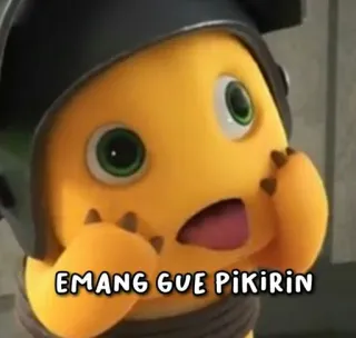 😛 EMANG GUE PIKIRIN Desenho animado, Dinossauro, Fofo, Amarelo, Texto, Expressão telegram sticker