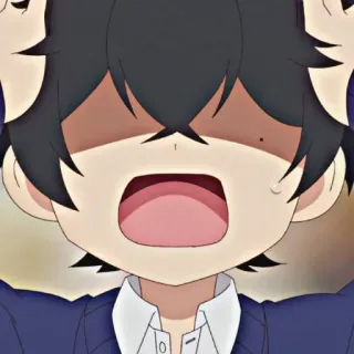 😱 Anime, Garçon, Choqué, Surpris, Peur, Cri, Dessin animé, Émotionnel telegram sticker