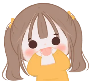 😛 Dessin animé, Fille, Mignon, Langue, Drôle, Ludique whatsapp sticker