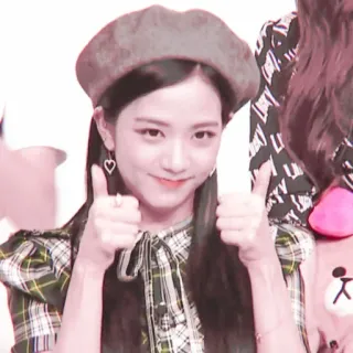 👍 Jisoo persona, mujer, pulgar arriba, kpop, cantante, celebridad, moda telegram sticker
