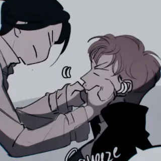 ✖️ Squeeze Comic, Quetschen, Cartoon, Graustufen whatsapp sticker