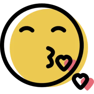 😘 emoji, kiss, blowing kiss, love, heart telegram sticker